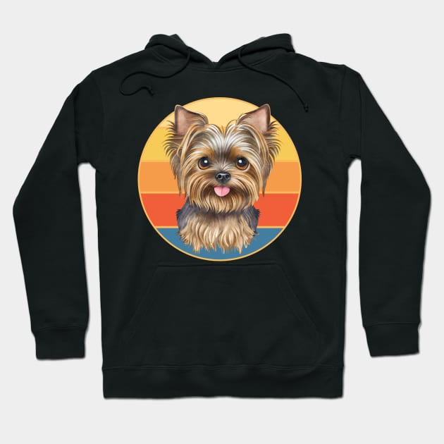 Cute Yorkshire Terrier Dog Breed Vintage Retro Sunset Animal Pet Yorkie Hoodie by Inspirational And Motivational T-Shirts